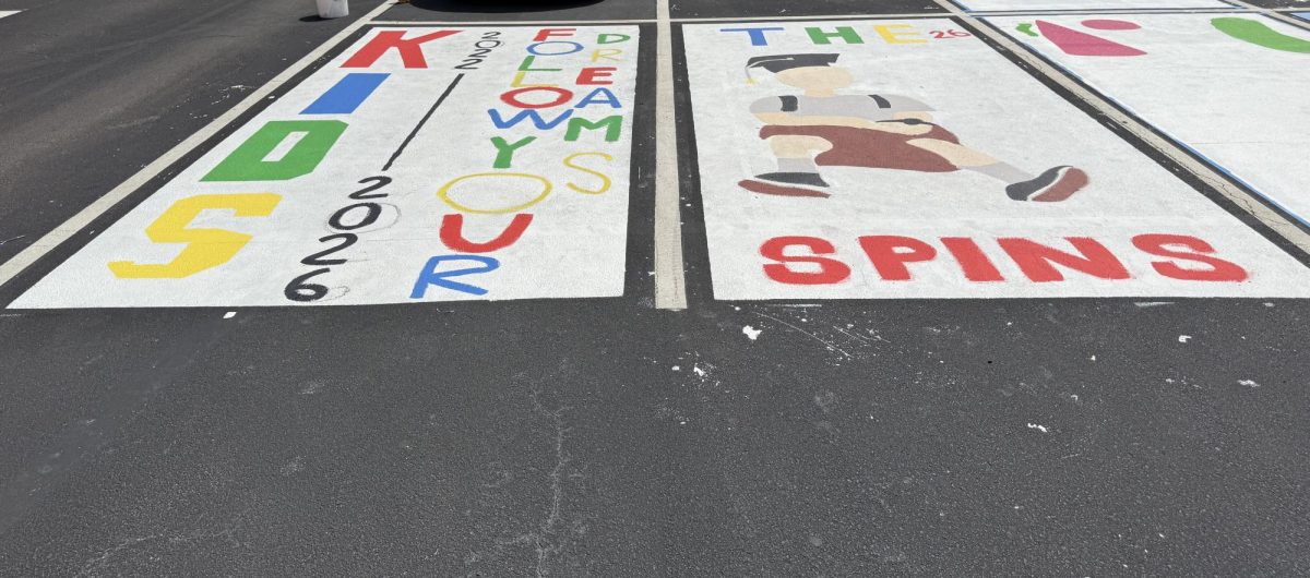 Seniors Heath Berman ('26) and Audrey Coleman's ('26) matching parking spots.