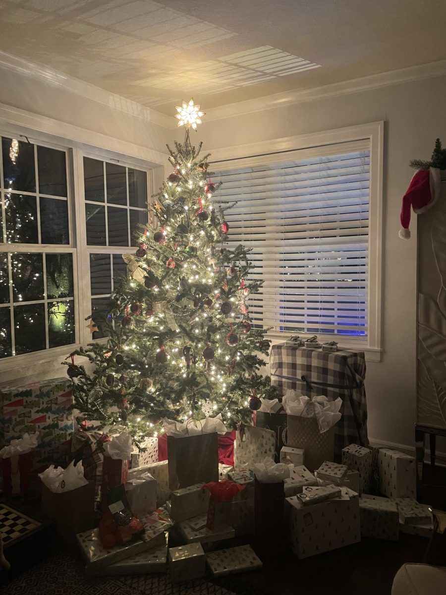 Christmas tree on Christmas morning