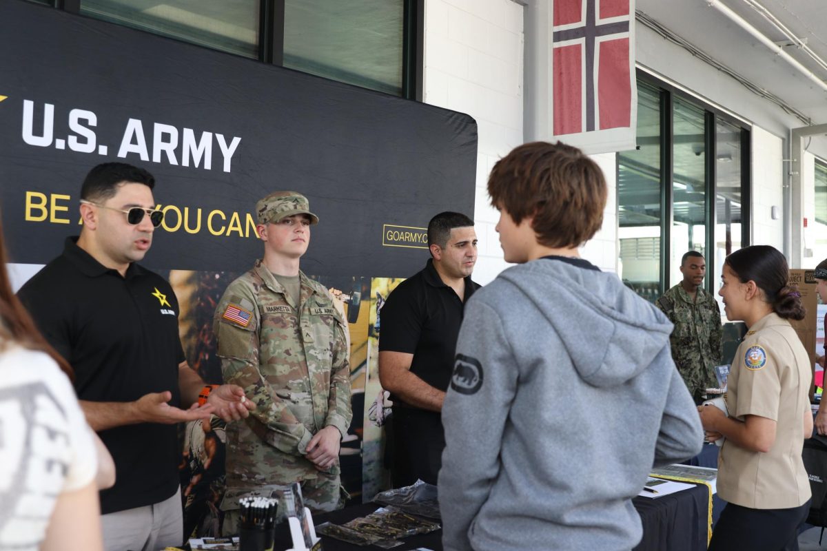 US ARMY presenting to students.