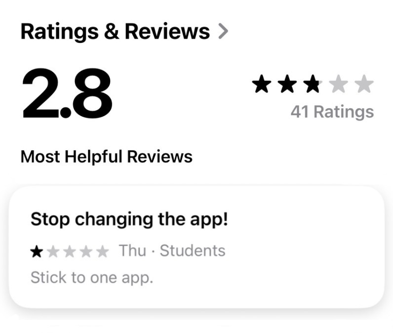Photo of a review on the App Store for the Hillsborough County App "Focus".