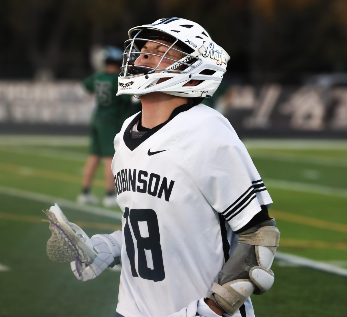 Tyce Wood ('28) winces on his way back to the sideline