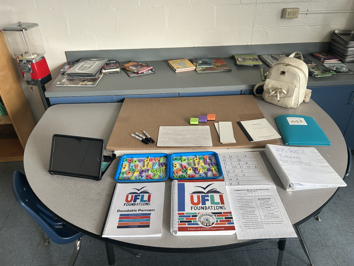 The materials setup of a RAISE tutor. "The program's materials are extremely helpful in building the kids' understanding and confidence," Russell said.